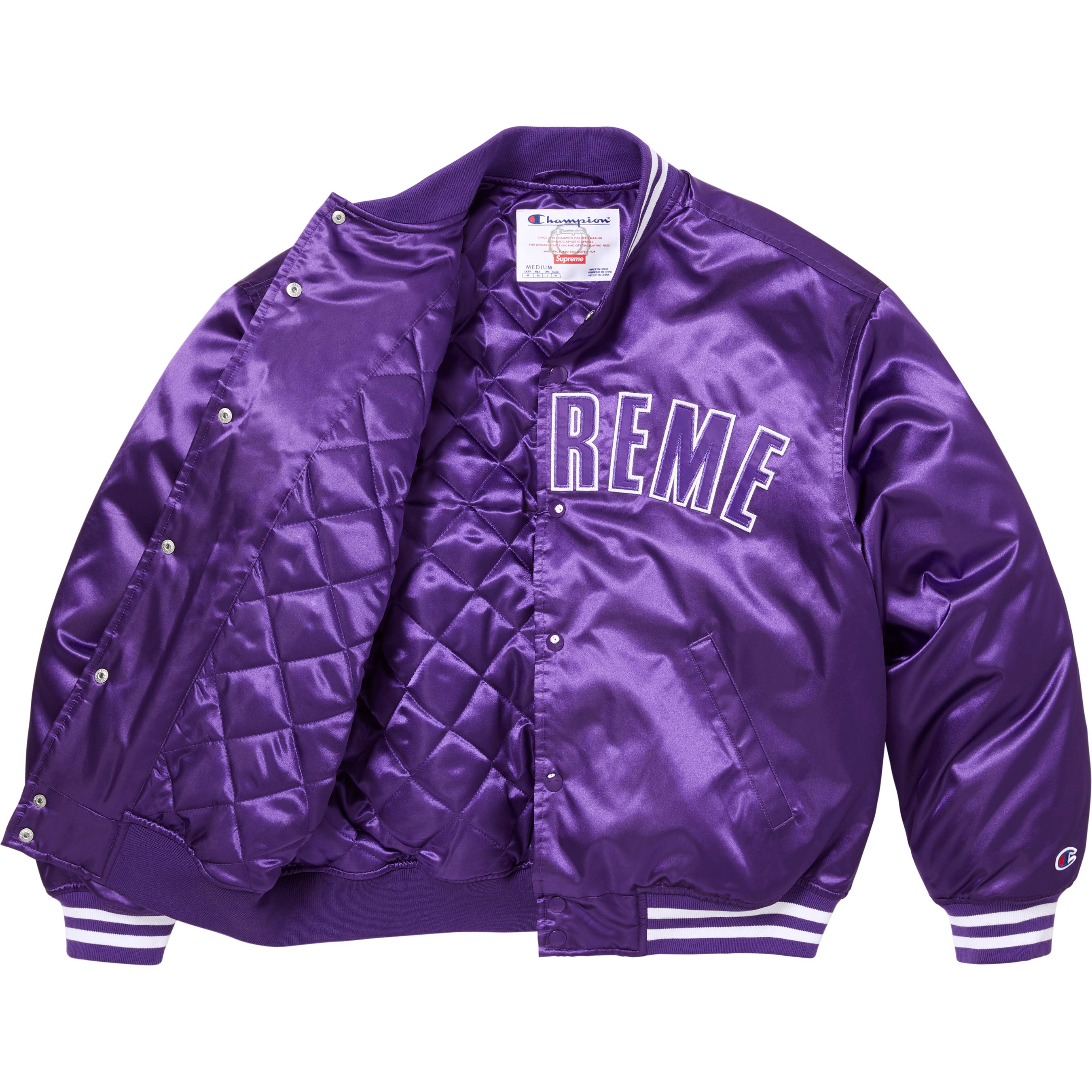 Supreme®/Champion® Satin Varsity Jacket view 20